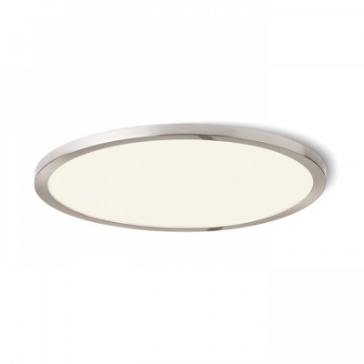 HUE R22 LED Stropní, podhledové svítidlo, základna kov, rámeček nikl mat, difuzor plast opál, LED 1x22W, teplá 3000K, 2160lm, Ra80, 230V, IP20, tř.2. rozměry d=225mm h=9mm