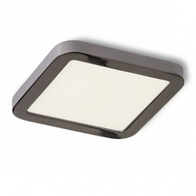 HUE SQ9 LED Stropní, podhledové svítidlo čtvercové, základna kov, rámeček chrom černá, difuzor plast opál, LED 1x6W, teplá 3000K, 540lm, Ra80, 230V, IP20, tř.2. rozměry 90x90x9mm