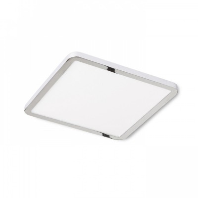 HUE SQ17 LED Stropní, podhledové svítidlo čtvercové, základna kov, rámeček chrom lesk, difuzor plast opál, LED 1x18W, teplá 3000K, 1620lm, Ra80, 230V, IP20, tř.2. rozměry 175x175x9mm