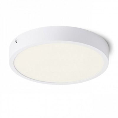 HUE R22 LED VÝPRODEJ Stropní přisazené svítidlo, základna kov, rámeček bílá, difuzor plast opál, LED 1x22W, teplá 3000K, 2160lm, Ra80, 230V, IP20, tř.2. rozměry d=228mm h=34mm