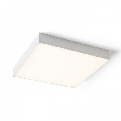 LARISA SQ 40 Stropní, přisazené svítidlo, těleso kov, povrch bílá, difuzor plast opál, LED 50W/4500lm, teplá 3000K, 230V, IP20, tř.1, rozměry 400x400x58mm