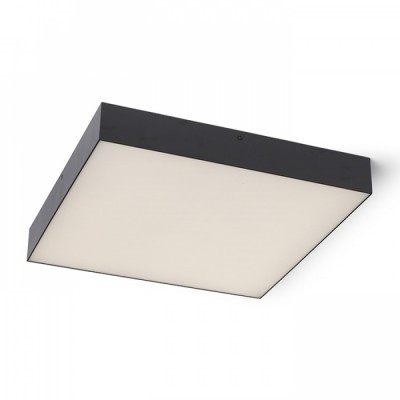 LARISA SQ 40 Stropní, přisazené svítidlo, těleso kov, povrch černá, difuzor plast opál, LED 50W/4500lm, teplá 3000K, 230V, IP20, tř.1, rozměry 400x400x58mm