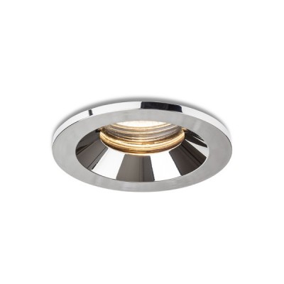 BELLA Stropní, podhledové komínkové svítidlo, těleso kov, povrch chrom, pro žárovku 1x15W, GU10, ES50, 230V, do koupelny IP65/IP20, rozměry d=83mm, h=140mm.