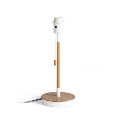 KEITH 40W, E27, USB nabíjení pro telefon Stolní lampa s objímkou, stojanový podstavec, těleso dřevo světlé a bílá, pro žárovku 1x40W, E27, 230V, IP20. rozměry d=160mm, h=400mm, vč. USB nabíjení pro telefon.