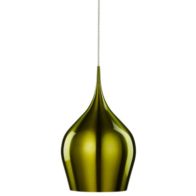 VIBRANT Závěsné svítidlo, základna kov, stínítko kov, povrch lak zelená lesk, pro žárovku 1x10W, E27, 230V, IP20, tř.1. rozměry d=260mm h=440mm, včetně závěsu l=1600mm, lze zkrátit