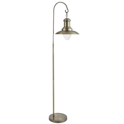 FISHERMAN Stojací pokojová lampa, základna kov, těleso kov, povrch mosaz lesk, krycí sklo čiré, pro žárovku 1x10W, E27, 230V, IP20, tř.2. rozměry d=320mm h=1610mm