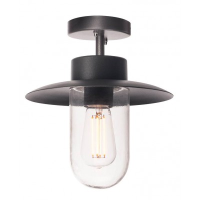 MOLAT 60W E27 IP44 stropní Venkovní stropní svítidlo, těleso hliník, povrch černá antracit, sklo čiré, pro žárovku 1x60W, E27, 230V, IP44, rozměry d=230mm, h=260mm.