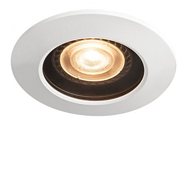VARU QPAR51 DL Stropní, podhledové bodové svítidlo, těleso hliník, povrch černá a bílá, stínítko sklo, pro žárovku 1x5W, GU10, 230V, do koupelny IP65, rozměry d=100mm, h=75mm.