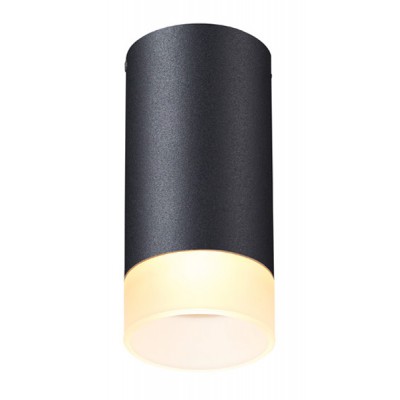 ASTINA 1x10W GU10 Stropní přisazené svítidlo, těleso hliník a ocel, povrch černá mat, stínítko sklo opál, pro žárovku 1x10W, GU10, 230V, IP20, tř.1,  rozměry d=70mm, h=145mm.