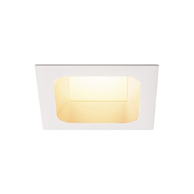 VERLUX LED Stropní, podhledové svítidlo, základna hliník, povrch bílá difuzor plast opál, LED 1x20W, teplá 3000K, stmívatelné TRIAC, 230V, rozměry 135x75x135mm, trafo na kabelu
