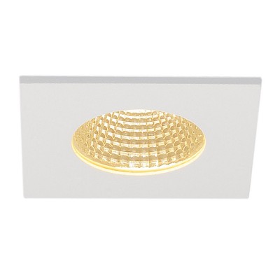PATTA-I Stropní, vestavné, bodové, svítidlo, těleso hliník, povrch bílá mat, sklo čiré, LED 12W, teplá 3000K, 630lm, vyzař. 38°, Ra80, stmívat triac, vč trafa na kab 230V/500mA/IP20, IP65, 80x80mm, h=45mm