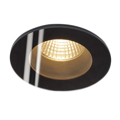 PATTA-F Stropní, vestavné, bodové, svítidlo, těleso hliník, povrch černá, nebo bílá, skllo čiré, LED 12W, teplá 3000K, 630lm, Ra80, stmívatelné LC, vč trafa na kabelu 230V/500mA/IP20, IP65/IP20, d=83mm, h=62mm
