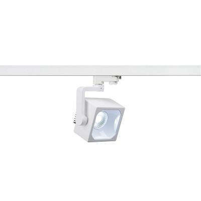 EURO Bodové svítidlo, nastavitelný směr svícení 350°/170°, těleso hliník, povrch bílá, LED 28,5W, neutrální 4000K, vyzařovací úhel 60°, 230V, 210x150mm, vč. adapt do 3F lišty NORDIC, EUTRAC