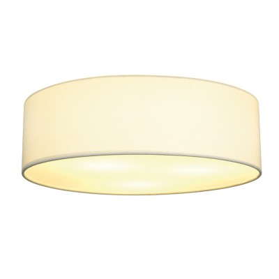 TENORA CL-1 Stropní, přisazené, svítidlo, základna kov, povrch chrom lesk, stínítko textil, barva bílá, difuzor plast opál, pro úspornou žárovku 3x23W, E27, 230V, IP20, tř.1, d=500mm, h=170mm