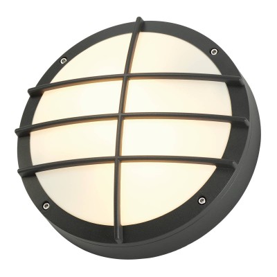 BULAN GRID CW Nástěnné nebo stropní venkovní svítidlo, těleso hliník, povrch černá antracit, difuzor plast opál, pro žárovku 2x25W, E27, IP44, rozměry d=275mm, h=85mm.