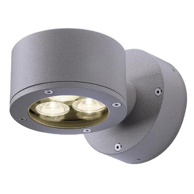 SITRA nástěnná Nástěnné bodové svítidlo, těleso hliník, povrch černá antracit, krycí sklo čiré, pro LED 1x9W, GX53, 230V, IP54, 100x100x155mm, svítí dolů