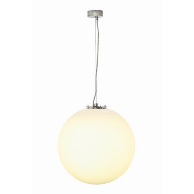 ROTOBALL Závěsné svítidlo, základna kov, povrch šedostříbrná, difuzor plast mat, pro žárovku 1x24W, E27, 230V, IP20, tř.1, rozměry d=400mm/500mm, závěs l=2000mm,