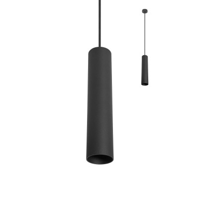 AXIS Závěsné bodové svítidlo, těleso hliník, povrch černá mat, pro žárovku 1x35W, GU10, ES50, 230V, IP20, tř.1, rozměry d=55,6mm, h=300mm, vč záv kabelu l=1000mm, lze zkrátit