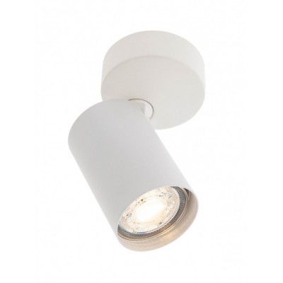 MODI Nástěnné nebo stropní bodové svítidlo, nastavitelný směr svícení, těleso kov, povrch bílá, pro žárovku 1x10W, GU10, 230V, IP20, tř.1, rozměry d=55mm, h=117mm.