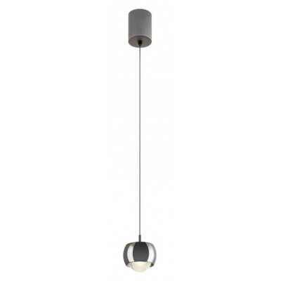 AVES Závěsné svítidlo, těleso hliník, povrch černý chrom, dif plast opál, LED 12W, 930lm, teplá 3000K, 230V, IP20, rozměry d=96mm, vč.záv.kabelu l=1900mm, lze zkrátit, svítí nahoru/dolů.