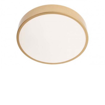 KNOB Stropní svítidlo, těleso kov, povrch zlatá mat, LED 36W, CCT přepín teplota teplá 3000K/neutr 4000K/denní 6500K vypínačem vyp/zap, 2180lm, 230V, IP20, tř.1, rozměry d=400mm, h=50mm