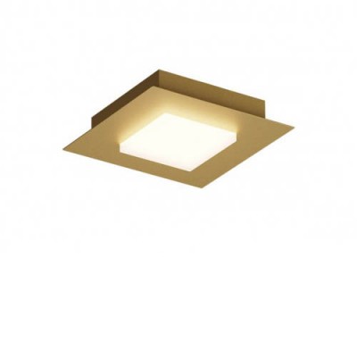TATAMI Stropní svítidlo, těleso kov, povrch zlatá mat, dif plast opál, LED 40W, 4600lm, přepín. CCT teplota teplá 3000K/neutr 4000K/denní 6500K, Ra80, 230V, IP20, tř.2, rozměry 500x500x50mm.