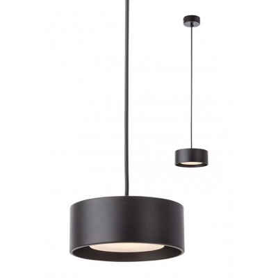 PUNKT Závěsné svítidlo, těleso kov, povrch černá mat, difuzor plast opál, LED 6W, teplá 3000K, 585lm, 230V, IP20, tř.2, rozměry d=150mm, h=60mm, vč závěs černého kabelu l=1320mm, lze zkrátit.
