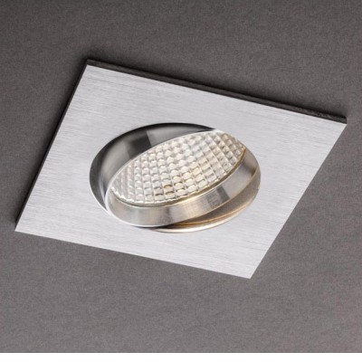 MT 128 Vestavné stropní bodové svítidlo, těleso hliník, povrch broušený, difuzor polykarbonát, nastavitelný směr svícení, LED 1x5W, 368lm, neutrální 4000K, 230V, IP20, tř.1, rozměry 88x75x55