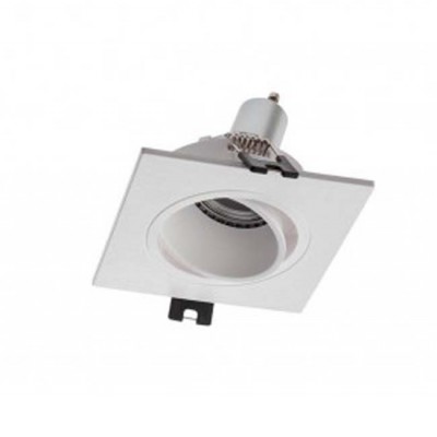 PT Vestavné svítidlo bodové, výklopné, těleso plast bílá, pro žárovku 1x50W, GU10, 230V, IP20, tř.2, rozměry 93x93mm.