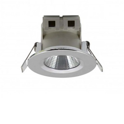 PT Stropní, podhledové svítidlo, těleso plast chrom, difuzor plast opál, LED 5W, neutrální 4000K, 330lm, 230V, do koupelny IP44/IP20, tř.2, rozměry d=85mm, h=54mm