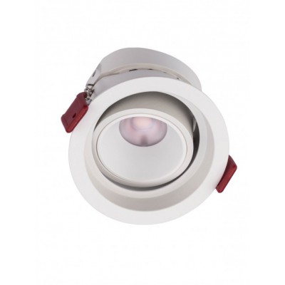 MT147 Stropní podhledové bodové svítidlo, výklopné +-45°, těleso hliník, povrch bílá, LED 12W, teplá 3000K, 1050lm, vyzař. úhel 38°, Ra95, 230V, IP20, tř.1, rozměry d=87mm, h=67mm.