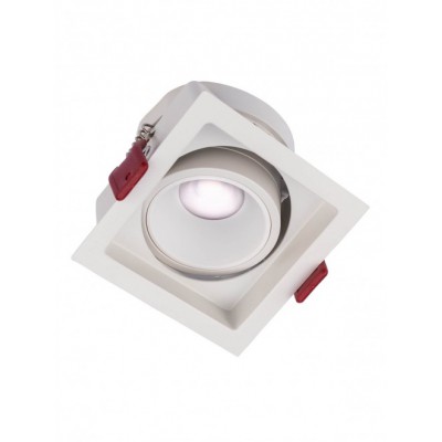 MT148 Stropní podhledové bodové svítidlo, výklopné +-45°, těleso hliník, povrch bílá, LED 12W, teplá 3000K, 1050lm, vyzař. úhel 38°, Ra95, 230V, IP20, tř.1, rozměry 84x84x67mm.