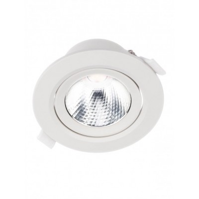 PT08 Stropní podhledové bodové svítidlo, výklopné +-45°, těleso hliník, povrch bílá, LED 10W, 1270lm, neutrální 4000K, vyzař. úhel 36°, Ra95, 230V, IP20, tř.2, rozměry d=105mm, h=51mm.