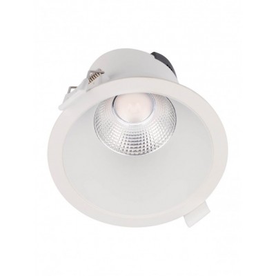 PT09 Stropní podhledové bodové svítidlo, těleso hliník, povrch bílá, LED 9W, 1010lm, teplá 3000K, vyzař. úhel 40°, Ra80, 230V, IP20, tř.2, rozměry d=103mm, h=91mm.