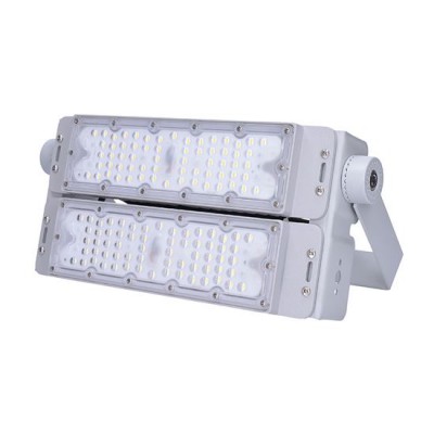 LED reflektor PRO+ Venkovní svítidlo, reflektor plochý, nastav. směr svícení, těleso hliník, povrch šedá, krycí sklo čiré, LED 100W, 15000lm, neutrální 4000K, Ra80, 230V, IP65, rozměry 350x250x75mm.