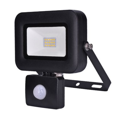 LED reflektor PRO Venkovní svítidlo, reflektor, senzor pohybu, záběr 120°, dosah 7m, čas 5s-7min, nastav. směr svícení, těleso hliník, povrch černá, krycí sklo čiré, LED 10W/20W/30W/50W, denní 5000K, Ra80, 230V, IP44, rozměry dle typu.