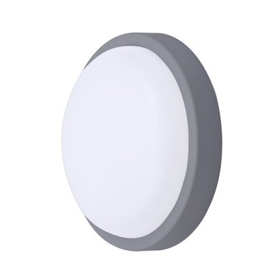 AICHACH Venkovní stropní přisazené svítidlo, těleso plast, povrch šedá, difuzor plast opál, LED 13W, 910lm, neutrální 4000K, 230V, Ra80, IP65, rozměry d=170mm, h=48mm
