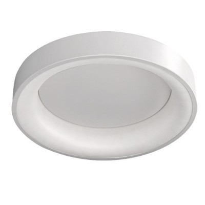 TREVISO Stropní přisazené svítidlo, těleso kov, povrch bílá/šedá, difuzor plast opál, LED 48W, 2880lm, dálk. ovl. CCT přepínatelná teplota teplá 3000K, neutrální 4000K, denní 6500K, stmív, 230V, Ra80, IP20, rozměry d=450mm, h=100mm.