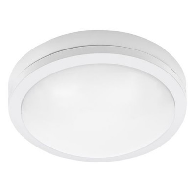SIENA Stropní venkovní svítidlo, těleso plast bílá, difuzor plast opál, LED 20W, 1500lm, neutrální 4000K, Ra80, 230V, IP54, rozměry d=230mm, h=73mm.