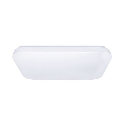 PLAIN Stropní svítidlo, základna kov, povrch bílá, diifuzor plast opál, LED 15W, 1200lm, teplá 3000K, 230V, IP20, tř.1, rozměry 280x280x60mm.