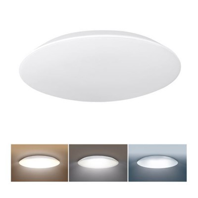 ADRANO Stropní svítidlo, těleso plast bílá, dif plast opál, LED 12W/1020lm, 18W/1530lm, 28W/2380lm, přepín. CCT teplá 3000K/neutrální 4000K/denní 6500K, 230V, do koiupelny IP54, rozměry dle typu.