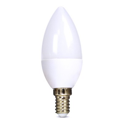 LED žárovka 4W/6W E14 Světelný zdroj LED žárovka svíčková, materiál kov, difuzor plast opál, LED 4W/340lm, 6W/510lm, E14, teplá 3000K/neutrální 4000K, 230V, střední životnost 20.000h, rozměry d=37mm, h=104mm.