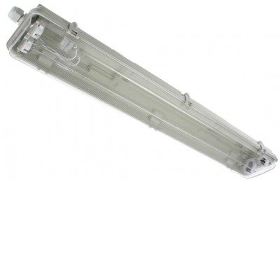 BETU T8/G13 2x60/150, IP65 Průmyslové svítidlo prachotěs, těleso plast bílá, kryt plast čirý, pro 2xLED zářivku, T8/G13, těleso plast bílá, kryt plast čirý, 230V, IP65,  rozměry 60x107mm, l=650mm/1560mm,LED zářivku samostatně, jednostranné zapojení