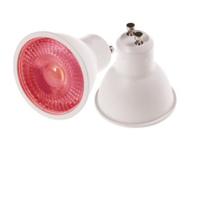 LED GU10 RGB LED žárovka, těleso kov šedostříbrná, červená, LED 3W, GU10, 230V, úhel svícení 60°, IP20