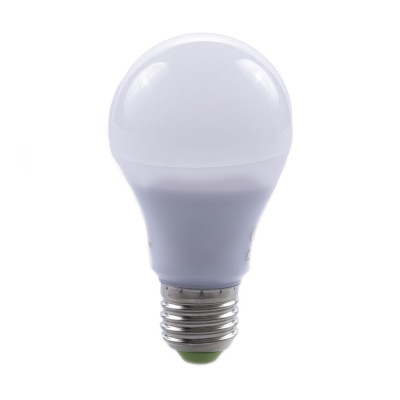 E27 LED žárovka, těleso kov šedostříbrná, difuzor plast opál, LED 9W, teplá 3000K/780lm, nebo neutrální 4000K/800lm, nebo denní 6500K/820lm, E27, stmív. TRIAC, vyzař. úhel 260°, 230V, rozměry d=60mm, h=110mm.