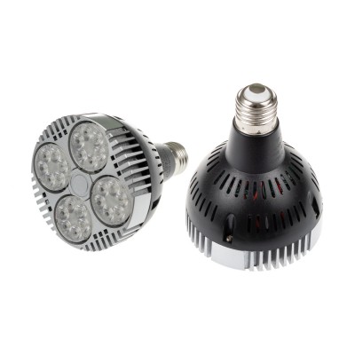 LED žárovka Světelný zdroj bodová LED žárovka, materiál hliník, LED 35W, E27, PAR30, teplá 3000K/3400lm, neutrální 4000K/3450lm, denní 6500K/3500lm, Ra85, vyzař. úhel 24°, střední životnost 25.000h, rozměry d=93mm, l=118mm