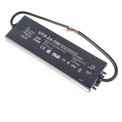LED zdroj 24V 350W Napájecí zdroj pro LED pásky, vstup 230V, výstup 24V, 350W, IP67, rozměry 282×86×23,5mm, ochrana proti přehřátí, zkratu a přetížení.
