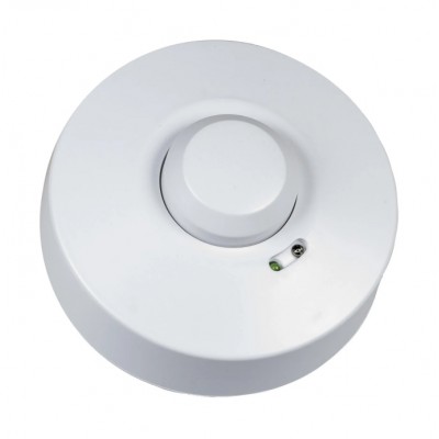 HF 360°/120°, IP20 HF - Pohybové čidlo mikrovlnné, senzor pohybu pro osvětlení, plast, bílá, záběr 360°, dosah 1-8m, čas 10s-12min, soumrak, 230V, zátěž max 300W/1200W, IP20, d=96mm, h=43mm.