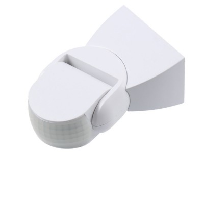 PIR  180°, IP65 PIR - Pohybové čidlo nástěnné pro spínání osvětlení plast bílý, záběr 180°, dosah max 12m, čas 10s-7minut, zátěž max 300W/1200W, IP65, tř.2, 230V, 80x52x120mm.