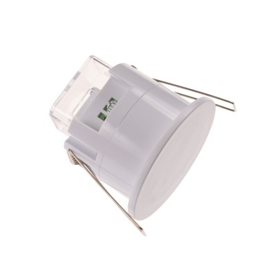 RF senzor pohybu HF - Stropní podhledové, čidlo, detektor přítomnosti, 1200W, senzor pohybu pro osvětlení, záběr 120°/360°, dosah 6m, 10s-12min, 3-2000Lx, 230V, IP54, d=76mm, h=66,2mm.